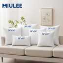 MIULEE Premium Feather and Down 24x24 Throw Pillow Insert Soft Fluffy Throw Pillow Double-Layer Cotton Fabric for Sofa Bed Couch Prevents Feather Leakage