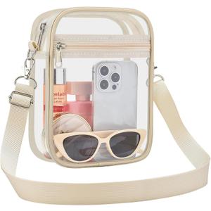 Clear Stadium Bag 12126 Policy Compliant Transparent Crossbody Purse, Waterproof PVC Clear Bag for Concerts Events