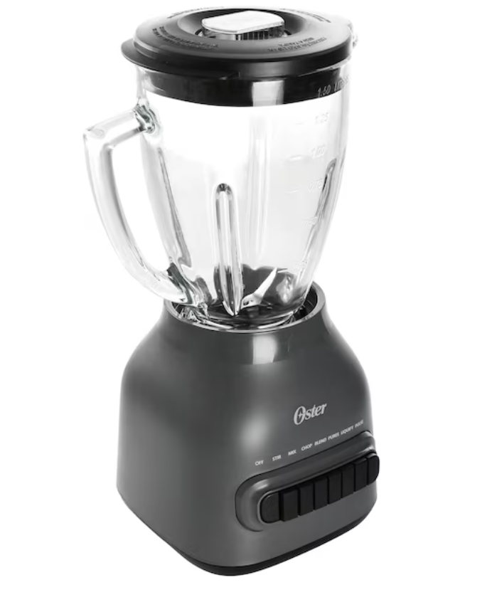 Oster Easy-to-Clean Blender with Dishwasher-Safe Glass Jar with a 20 oz. Blend-n-Go Cup: 700W, 8 Speeds, Smoothie Blender