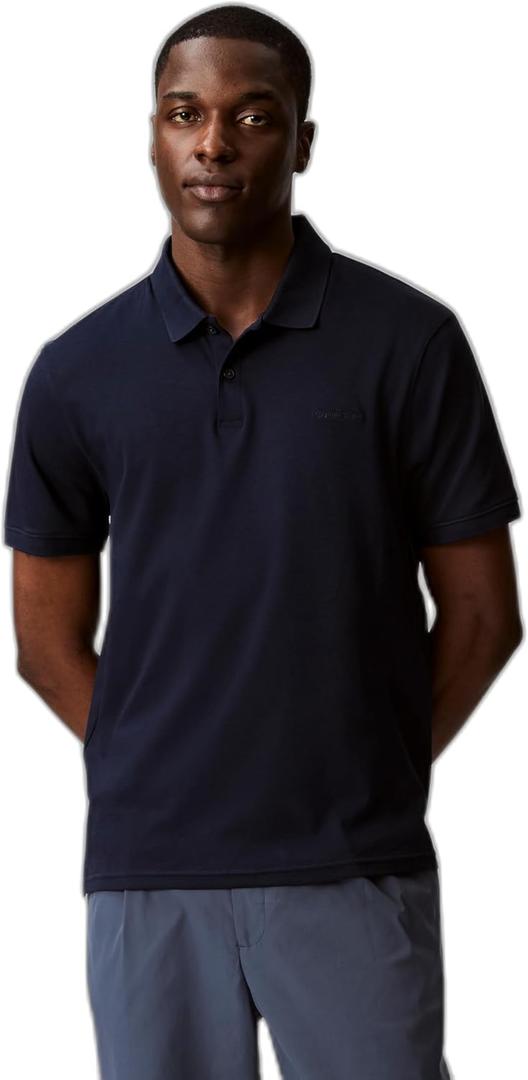 Calvin Klein Mens Liquid Touch Polo (Medium, Dark Sapphire)