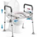Soundfuse Toilet Seat Riser for Seniors, Raised Toilet Seat with Handles, Adjustable Height & Width, 400lb Handicap Elevated Toilet Seat, Fit Any Toilet