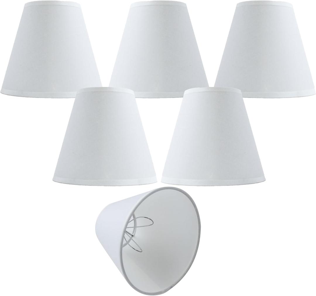 Small Lamp Shade Chandelier Shades Set of 6Fabric Lampshade for Wall Lamp Chandelier Shades Small Table Lamps For Cutting Edge Bulbs, Clip-on Fitter Lampshade 3" X 6" X 5"