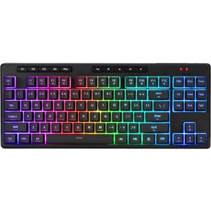 Redragon K516 PRO Shiva TKL RGB Wireless Membrane Gaming Keyboard, 87 Keys Mechanical-Feel Keyboard w/Smooth Linear Switch, On-Board Macro & Multimedia Keys, 16.8M RGB Backlit, Software Supported (Black)