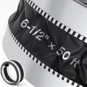 Zonon 6-1/2 x 50 ft Vinyl Flexible Duct Connector Canvas Duct Connector Roll for Dryers Range Hoods HVAC Kitchen and Other Household Scenarios