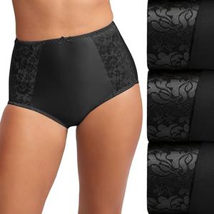 Bali Women's Underwear Pack, Double Support Stretch Brief Panties, Moisture-Wicking Underwear for Women, 3-Pack Black/Black/Black, L/7 Bali Women's Underwear Pack, Double Support Stretch Brief Panties, Moisture-Wicking Underwear for Women, 3-Pack Black/Black/Black, L/7