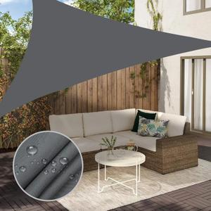 Neween Shade Sail, 6'7''x 6'7''x 6'7'' Sun Shade Sail Triangle Waterproof for Patio Yard Deck Pergola Outdoor Sun Sail Shade 98% UV Block Sunshade Gray Color