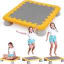 Mini Trampoline for Kids, 25 Inch Sensory Trampoline Bouncing Board with Non-Slip Base (Yellow)