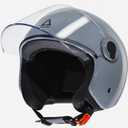 TRIANGLE Open Face Motorcycle Helmet Retro 3/4 Helmets with Clear Visor for Men Women DOT Approved (Gray, M)