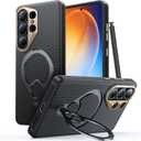 Leather for Samsung Galaxy S26 Ultra Case with 360 Magnetic Stand, [Official Feel] Fit for MagSafe [Mil-Grade Protection] Shockproof Anti-Scratch Phone Case for Samsung S26 Ultra Case,Black