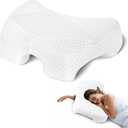 Side Sleeper Pillow with Arm Hole, Shoulder Relief System, Arm Pillow for Neck and Shoulder Pain, Premium Memory Foam, Suitable for Side, Back and Stomach Sleepers - White, 6in Height