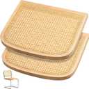 Yerliker 2 Pack Cane Chair Replacement, Natural Chair Replacement Cane Seat for Home Office, Ash Wood and Rattan (Yellow), 18.5 x 16.5 x 1.2 inches