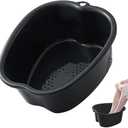 Foot Soaking Tub Large Size Foot Basin Sturdy Soaking Feet Bucket Massager Tub Exfoliation Callus Pedicure Foot Spa Bath Bucket for Women and Men (Black), 15*13*6 Inch