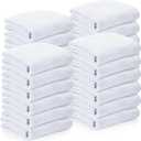 Newwiee 24 Pcs Coral Velvet Microfiber Bath Towels Sets 28 x 55 Inch Large Absorbent Multipurpose Quick Drying Soft Body Towels for Shower Bathroom Beach Fitness Yoga Sports Spa(White)