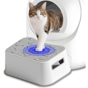 SpaceTime Elevated Cat Litter Mat for Litter Box,Trapping Litter Ramp/Steps for Floor Indoor,Washable Easy Cleaning Cat Pad with Filter Function,Suitable for Kitty & Senior Cats (Grey-Stool Shape)