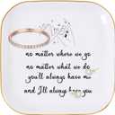 Ceramic Jewelry Dish with Inspirational Quotes - Ring Holder for Women, Perfect Wedding, Engagement, Anniversary, and Friendship Gift - with a Diameter of 4.5 Inches (Love)