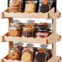 Cookie Display Stand, 3 Tier Wooden Stand for Cupcake, Pastries, Snacks | with Chalkboard Sign for Bakers, Vendor Booths, Craft Fairs & Markets, 6.5inch Interval Tiered Seving Tray for Party