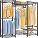 VIPEK V5 Medium Portable Closet Wardrobe Heavy Duty Clothes Rack, Freestanding Closet Metal Clothing Rack with 4 Hang Rods & 8 Shelves, Adjustable Custom Closet Rack, 56.7" Lx15.7 Wx76.4 H, Black