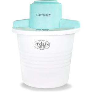 Nostalgia Electric Ice Cream Maker  Parlor Style, Old Fashioned Soft Serve Ice Cream Machine Makes Frozen Yogurt or Gelato in Minutes - Fun Kitchen Appliance  White - 4 Quart