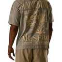 VIPWOLF Men's Casual Short Sleeve T Shirts Crew Neck Y2K Floral Letter Print Graphic Tees Streetwear Olive Green, Large