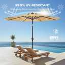 HOMSHADE Outdoor Patio Umbrella - Market Table Pool Deck Umbrella with Push Button Tilt, Crank, UPF50+ UV Protection and Sturdy Ribs, 3-Year Fade Resistance, 220GSM Solution-Dyed Fabric (No base)