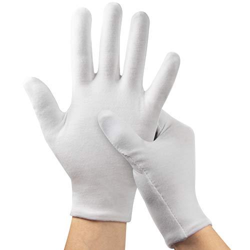 2Pairs (4Pcs) Moisturizing Gloves Overnight for Men and Women, Washable SPA White Cotton Gloves for Dry Hands Eczema Work Inspection Service Performance