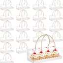Okllen 20 Pack Clear Roll Cake Boxes with Portable Handles, 10.8" Lx4.3 Wx3.8 H Rectangle Bakery Cake Boxes, Pumpkin Swiss Roll Containers for Birthday Wedding