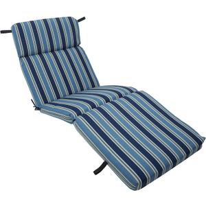 Blazing Needles Outdoor Chaise Lounge Cushion, 72" x 24", Tobago Ocean, 1 Count