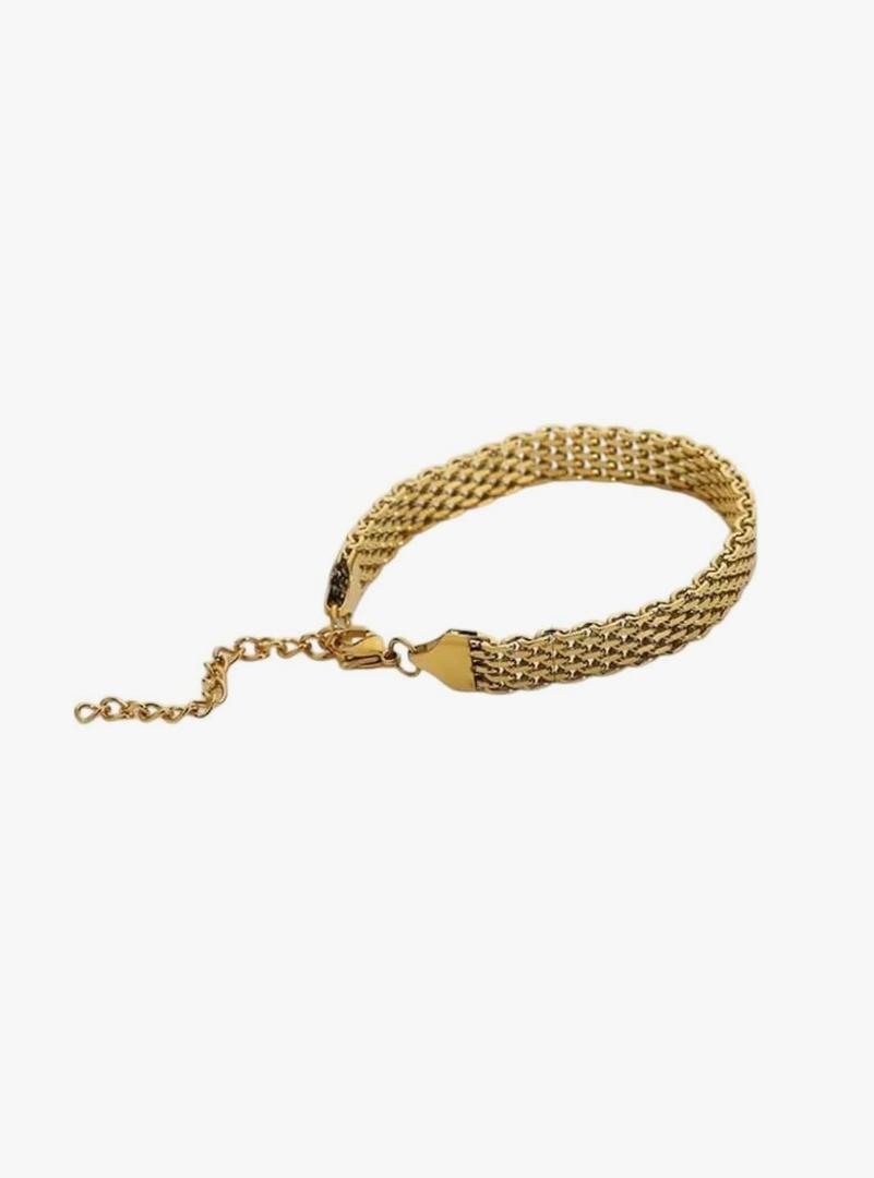 Gold Plated Stainless Steel Watch Belt Stacking Bracelet For Women Occident Metal Texture New For Design Bracelet Jewelry Gifts