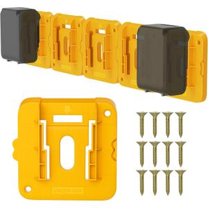 6 Pack Battery Mount Holder Compatible for Dewalt 20V 60V Battery Holder Fit for DCB200 DCB203 DCB206 Batteries Wall, Work Van, Shelf, Toolbox
