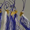 Chuangdi 10 Pieces 2025 Grad Graduation Tassels Graduation Cap Tassels with 2025 Charms Graduate Hat Decoration for School Party Favors(Blue and White)