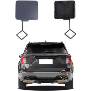 Car Rear Bumper Tow Hook Cover Compatible with Ford Explorer 2020 2021 2022 2023 74253KX LB5Z17K922AA LB5Z-17K922-AA Small Lid Towing Eye Cap Unpainted Right Passenger Side