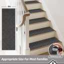 BEQHAUSE Edging Stair Treads for Wooden Steps 9" x 28", Non Slip Carpet Stair Treads Indoor Stair Runners, Soft Stair Rugs, Machine Washable, 100% Polyester, TPE Backing, 15pcs, Charcoal
