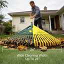 YEITSNOW 2-Pack Adjustable Garden Rake 71 Long with 26-inch Wide Poly Leaf Rake Detachable Leaf Scoops Grabbers for Patio Lawn Yard Outdoor Shrub Grass Bush