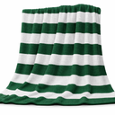 White & Green Striped Woven Blanket Throw, 120 x 180 cm – Cotton, Polyester & Viscose Blend, Soft Lightweight, Fall Decor Throw Blankets Autumn Vintage Blanket for Couch Bed Sofa Chair Dorm