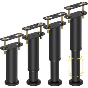 Wlrrcwdttc 4 Pcs Adjustable Height Bed Support Legs 7.08-13 inch, Bed Frame Center Support Legs for Bed Frame/Bed Center Slat/Furniture, Heavy Duty Metal Bed Replacement Legs Bed Slats Support Legs