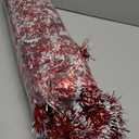 150Ft Christmas Garland - Xmas Tree Decorations, Christmas Tinsel Decorations for Indoor&Outdoor Home Decor, Christmas Metallic Twist Garland Ceiling Hanging Decorations for New Year(Red