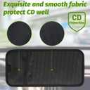 CD Visor Holder for Car, Large Capacity CD & DVD Visor Case, Vehicle Visor Storage Organizer with 12 Disc Sleeves, 1 Mesh Pocket 1 Pen Holder and & Elastic Band (Black)