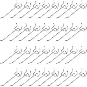 100 Pack 4 Inch Pegboard Hooks, Heavy Duty Metal Peg Board Accessories Fit 1/4" and 1/8" Peg Boards for Garage, Workshop, Kitchen, Tool Organization