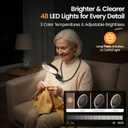 Magnifying Glass for Reading with 48 LED Lights 3 Color Modes, Neck Magnifier Hands Free, 5X/10X Magnifiers for Seniors for Close Work Repairing Reading Sewing (Black)