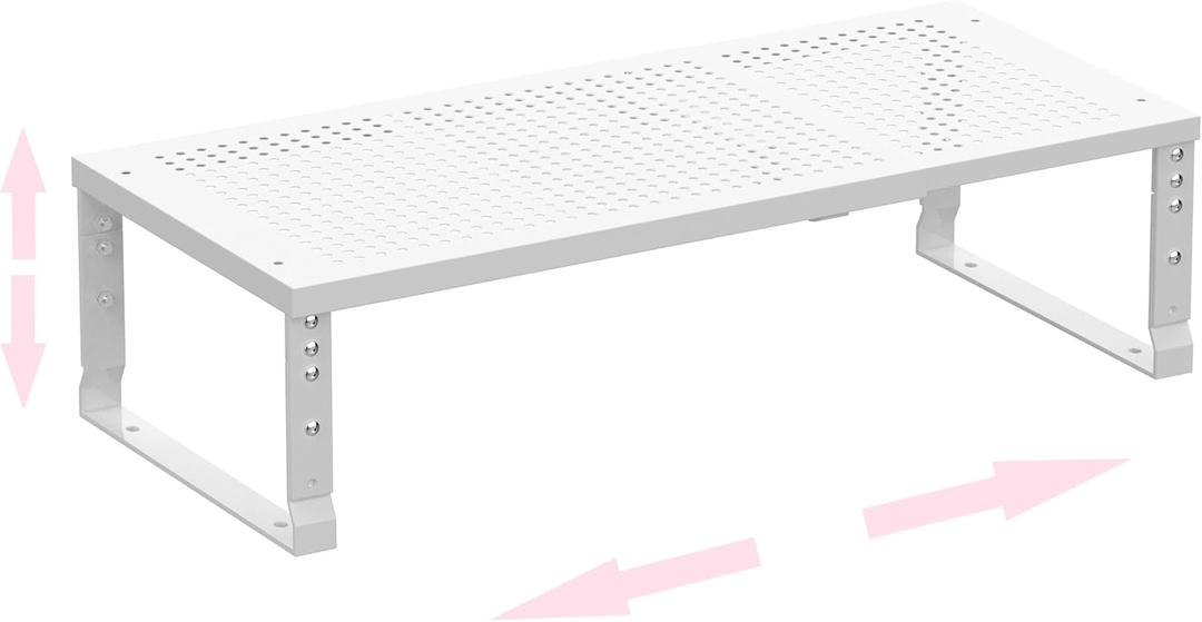 Metal Stackable Expandable Storage Shelf - Multi-Functional Home Storage Shelf, Suitable for Kitchen, CabinetBathroom, Office, Garage, etc.1PACK/White/Large, 10"D x 16.5"W x 6.2"H