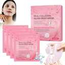 SMIUBA Deep Collagen Anti Wrinkle Lifting Overnight Mask Collagen Face Mask, Hydrating Facial Masks Sheet With Low Molecular Weight Collagen For Firming, And Moisturizing, Elasticity- Pink 4 Pieces