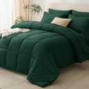CozyLux King Size Comforter Set Emerald Green - 7 Pieces Bed in a Bag King, Okeo-Tex Certifited Bedding Set, All Season Soft Bed Set with Down Alternative Comforter, Sheets, Pillowcases & Pillow Shams