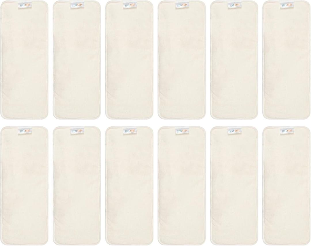 ALVABABY 12PCS Cloth Diaper Inserts - 4-Layer Super Soft Inserts for Diapers and Covers