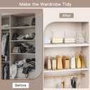 Criusia Adjustable Closet Purse Organizer Rack 28.8" Extra-Long Shelf Divider with 6 Base Panels & 8 Dividers Non-Slip Handbag Holder for Bags, Clothes, Kitchen, Office