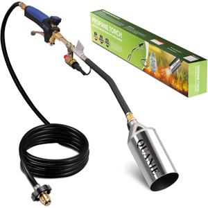 Weed Torch, Weed Burner, with 10FT Hose, Propane Weed Burner Torch, Trigger Start and Adjustable Button 1,200,000 BTU, Propane Torch Kit, Flamethrower for Garden Weeding, Roofing, Melting Snow and Ice