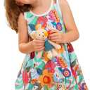 B&G-KID Toddler Girl Dresses Cotton Long/Short Sleeve Girl Easter Dress Kids Casual Applique Clothes 2-8 Years.