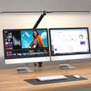 LED Desk Lamp for Office Home, 31.5" Architect Desk Light with Clamp Dual Screen Computer Monitor, 15W 5 Color X 10 Brightness Levels Desk Lamp for Reading, Study, 1000LM Bright, Memory Function
