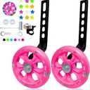 DDJKCZ Training Wheels Flash Mute Big Wheel Compatible for 12 14 16 18 20 inch Single Speed Bicycle (Beautiful rose)