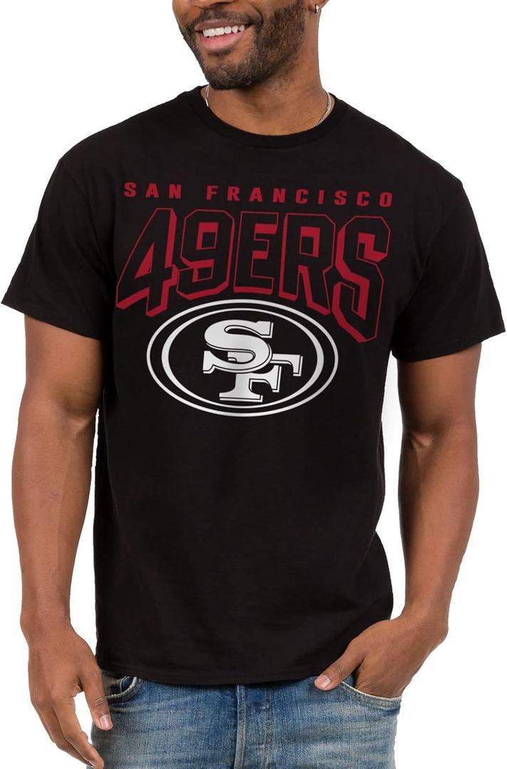 Junk Food Clothing x NFL - Bold Logo - Short Sleeve Fan Shirt for Men and Women - Officially Licensed NFL Apparel (Black)