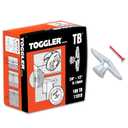 TOGGLER Toggle TB Residential Drywall Anchor, Polypropylene, Made in US, 3/8" to 1/2" Grip Range, For #6 to #14 Fastener Sizes (Pack of 100)